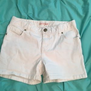 Cat & Jack White Denim Shorts- Youth size L (10/12)